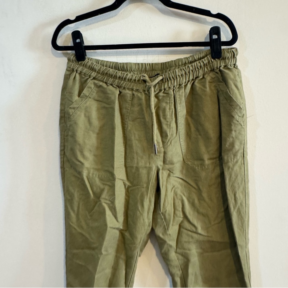 Quince Olive Drawstring Straight-Leg Pants - Picture 2 of 6